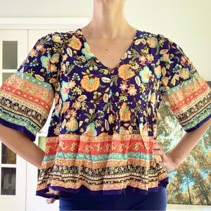 Blueb. Floral Bohemian Women's Top - Multicolor